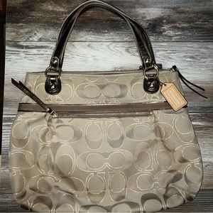 Large Coach Poppy Metallic Shoulder Bag in EUC